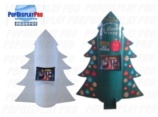 Selbst-Knall herauf Ausstellungsstand-Weihnachtsbaum geformte Position mit 2 Behältern für Verkauf trägt 15 Tage ein, um zu liefern