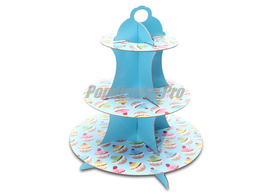 Temporary Cardboard Corrugated Counter Display Light Duty 3 Sized Round Shelves