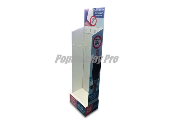 Custom Cardboard Hook Display , Rigid Cardboard Stand Up Display With Price Tag Holder